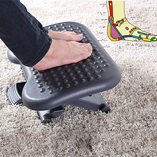 luoyipink Ergonomic Under Desk Foot Rest, 3 Adjustable Height Footrest with Textured Surface, Suitable for home, office, airplane, travel, 18x14x