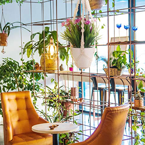 2 Pack Macrame Plant Hangers, Cotton Rope Woven Indoor Outdoor hanging plant holder Wall Hanging Planter Ceiling plants for Flower Pot, Hanging P