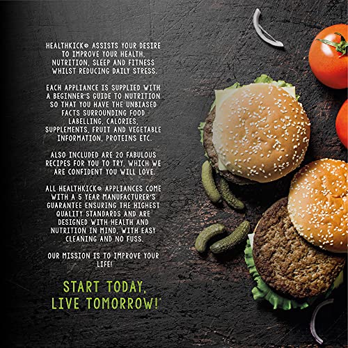 healthkick Electric Food Meat Grinder and Mincer/Burger, Sausage, Mince and Kibbeh Maker/Powerful Motor: 2600W Max/Stainless Steel / 8 Attachment