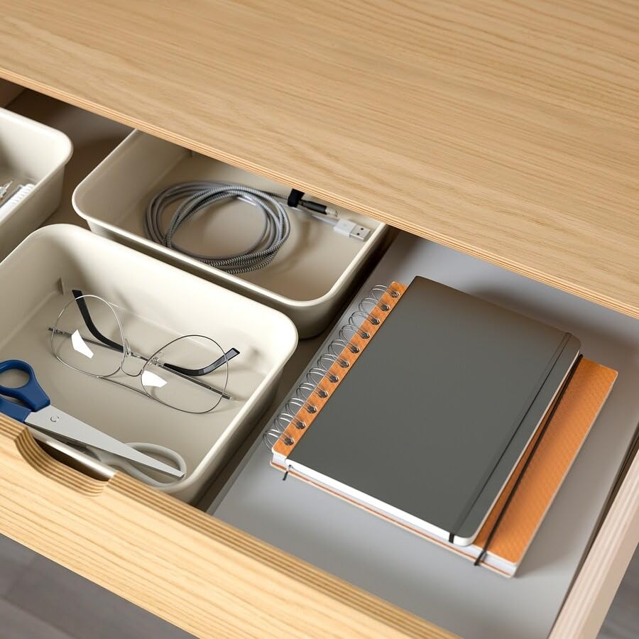 RIDSPÖ/BJÖRKBERGET Desk and chair, oak beige, durable and easy to care for. Desks for home. Desks & computer desks. Tables & desks. Furniture.