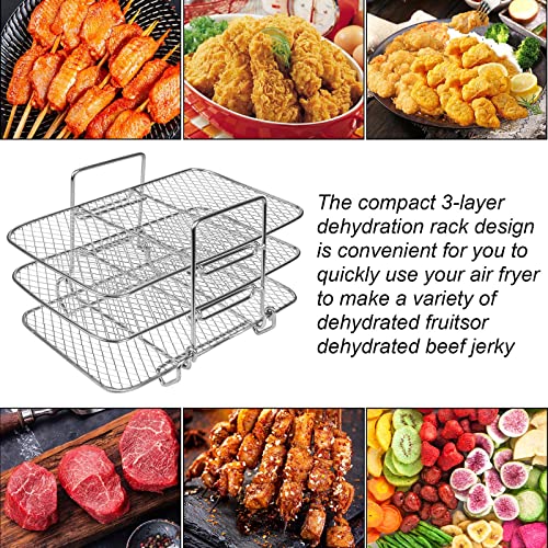 Air Fryer Rack for Ninja Dual Air Fryer, Multi-Function Three Layer Stackable Air Fryer Rack Compatible with Ninja Fryer, Dual Air Fryer Dehydrat