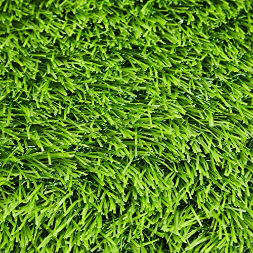 4-Pack Artificial Grass Mat Squares 30.5 x 30.5 cm Fake Turf Tiles for Balcony, Patio, Outdoor Faux Placemats, DIY Crafts and Decorations (Green,