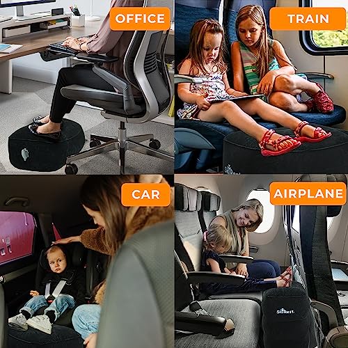 Skyrest Inflatable Travel Foot Rest Pillow-Adjustable Airplane Footrest for Airplane Travel, Car, Train, Home & Office, Airplane Bed for Toddlers