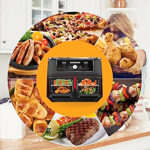 EAIMi Dual Air Fryer Accessories, 10 Pcs Ninja Dual Air Fryer Accessories Compatiable with Ninja Foodi Dual Air Fryer Af400UK AF451UK & AF500UK o