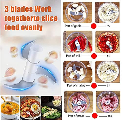 Electric Mini Garlic Chopper,LolStore Mini Chopper Electric,Garlic Press Easy Clean,Electric Garlic Chopper for Nut Fruit Vegetable Food (250ml)